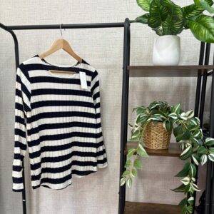 Camiseta marino/beige