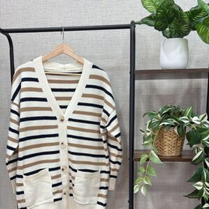 Cárdigan marino/beige/camel