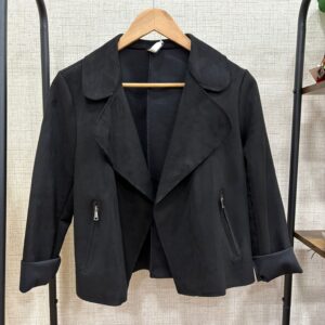 Chaqueta antelina negra