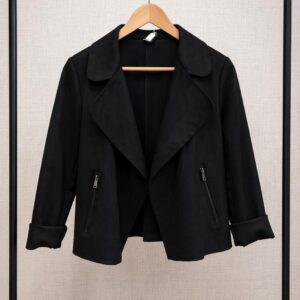 Chaqueta antelina negra