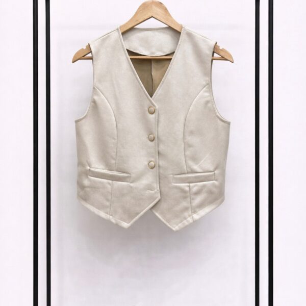Chaleco antelina beige