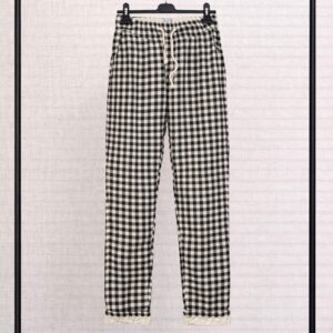 Pantalón cuadros negro/beige