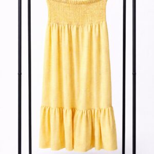 Falda vichy amarilla