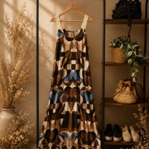 Vestido Picasso marrón