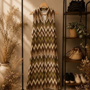 Vestido Zig Zag marrón