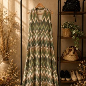 Vestido Zig Zag verde