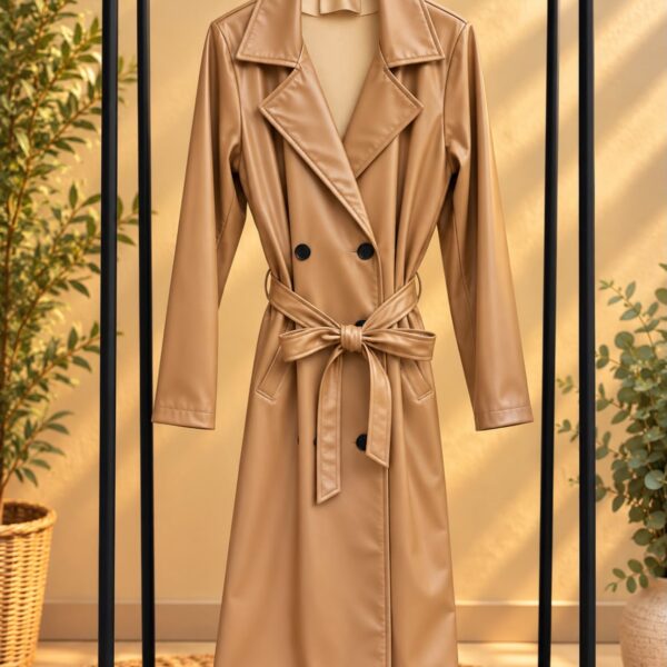 Gabardina polipiel camel