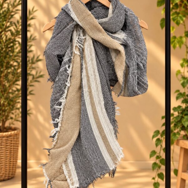 Pashmina gris/camel