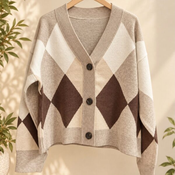Jersey Rombos taupe/marrón